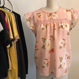 Pink Floral Baby Doll Blouse